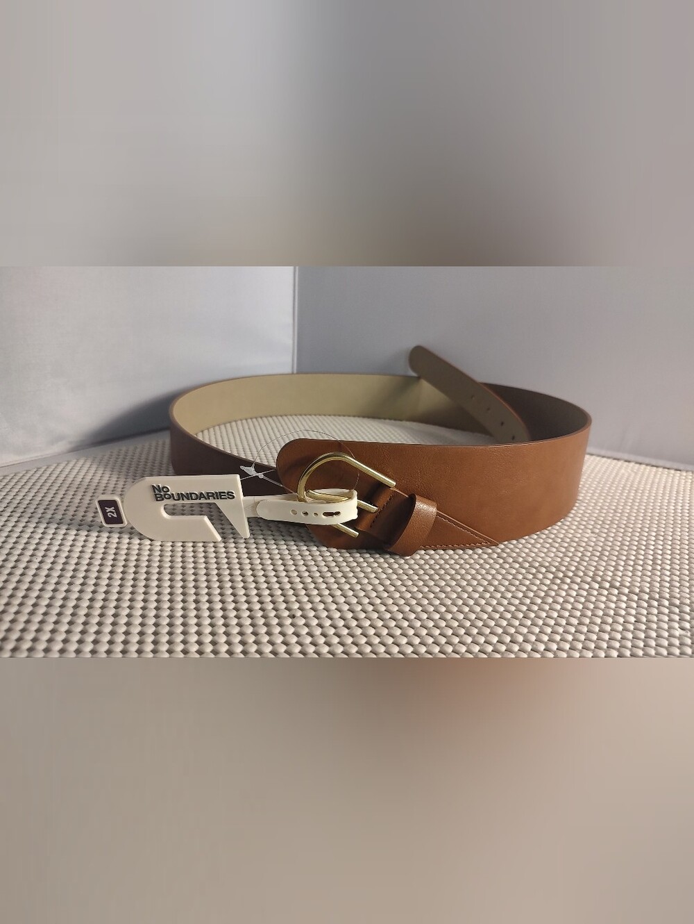 No Boundaries Women's Size 2X Off Waist Belt Cognac Brown NWT